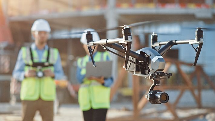 Drone inspection, building site