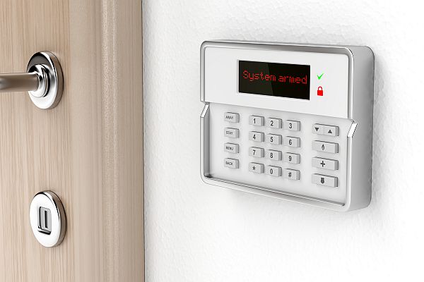 Alarm keypad for setting and unsetting