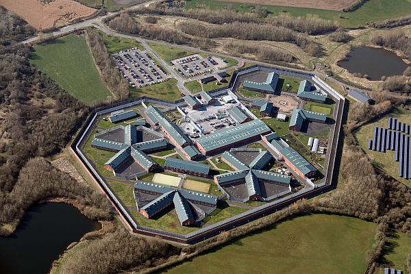 Aerial photograph of a UK prison