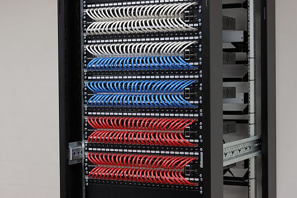 Cable patching in network rack